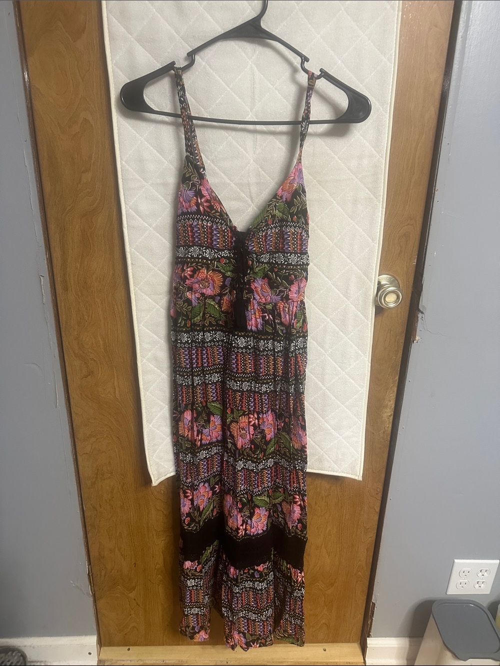 Band of Gypsies Floral Maxi Dress in Black and Pink